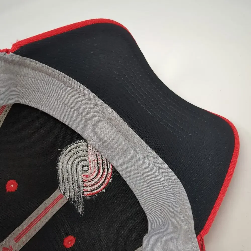 Portland Trail Blazers NBA Adidas Baseball Cap Red M Stretch Fit Logo Team Hat